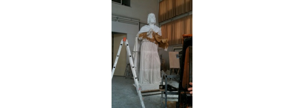 Nu er modellen af Kong David statuen godkendt og klar til stbning i bronze.