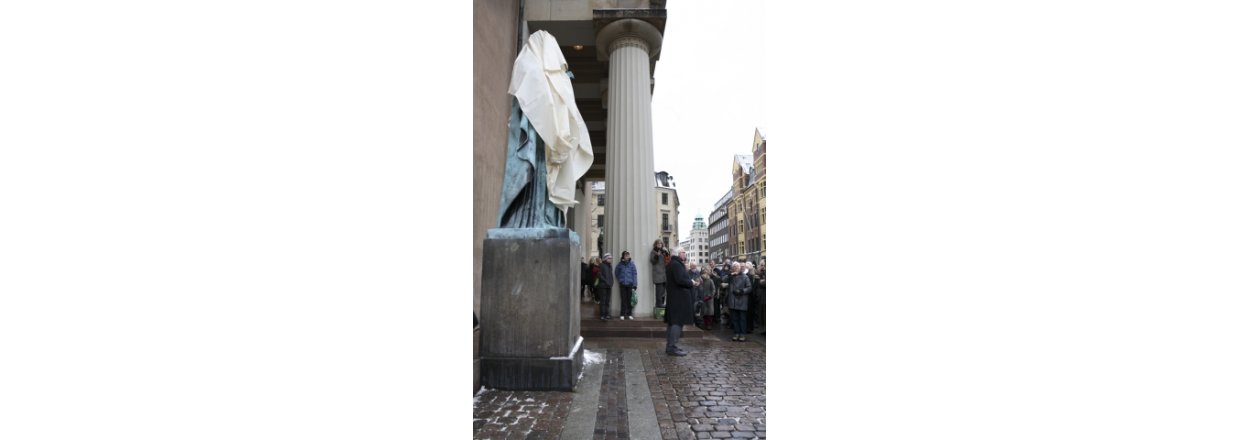 Afslring af den nye Kong David statue ved Vor Frue Kirke frste sndag i advent.