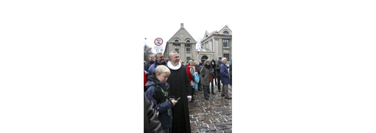 Afslring af den nye Kong David statue ved Vor Frue Kirke frste sndag i advent.